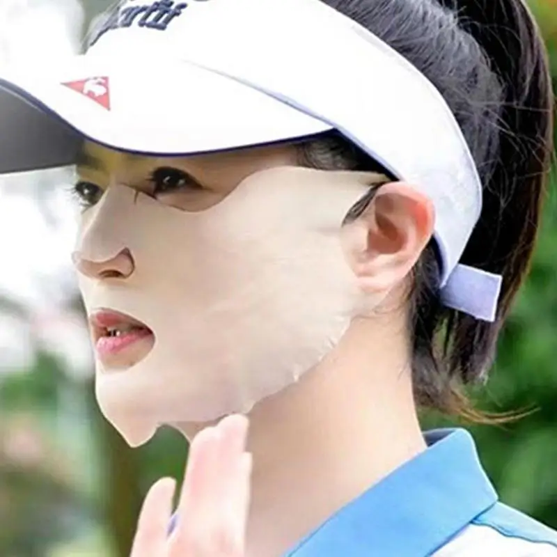 Golf Sun Protection Patches Facial Cooling UV Protection Golf Patches Outdoor Hiking UV Protective Mask Golf Facial Mask