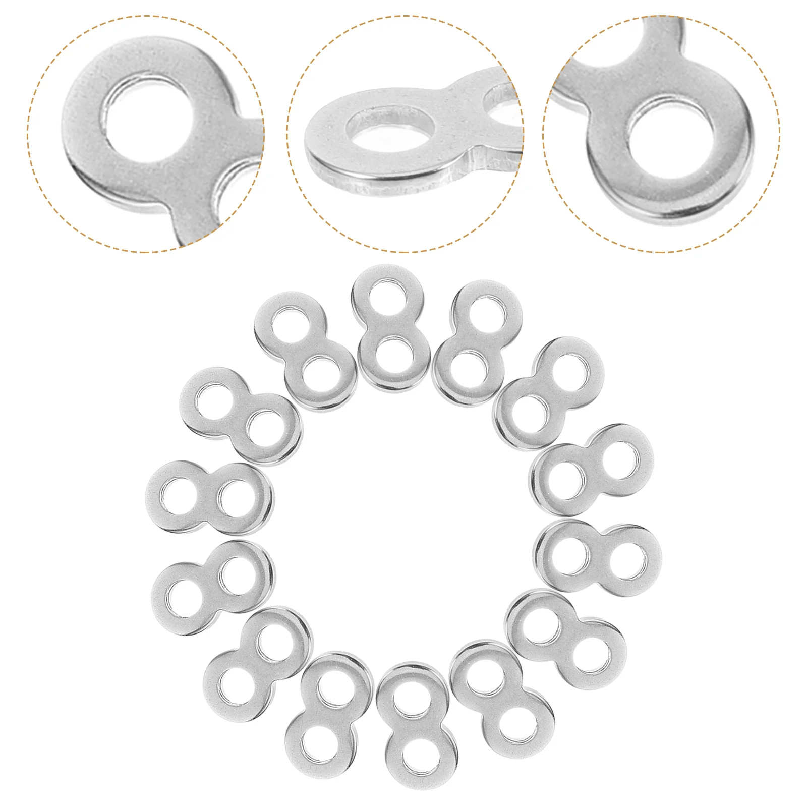 

20 pcs Stainless Steel 8 Figure Fastener Tabletop Desktop Connector Metal 8 Shaped Fasteners Clips Angle Brackets Hardware