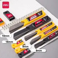 Deli 10pcs/box Knife Blade 18mm Width SK5 Metal Blade for Home School Art Craft Paper Box Cutting Utility Knife Tool stationery