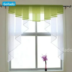 Tenda per finestra in tulle con colori cuciti, design plissettato alla moda, balcone e cucina
