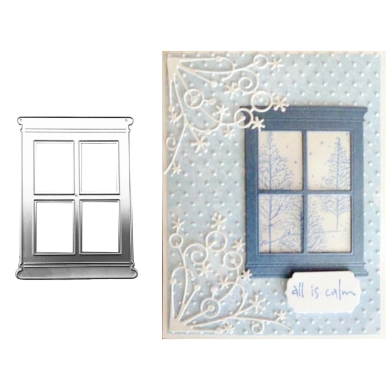 Window Metal Cutting Dies Stencil Scrapbooking DIY Album Stamp Paper Card Dropship