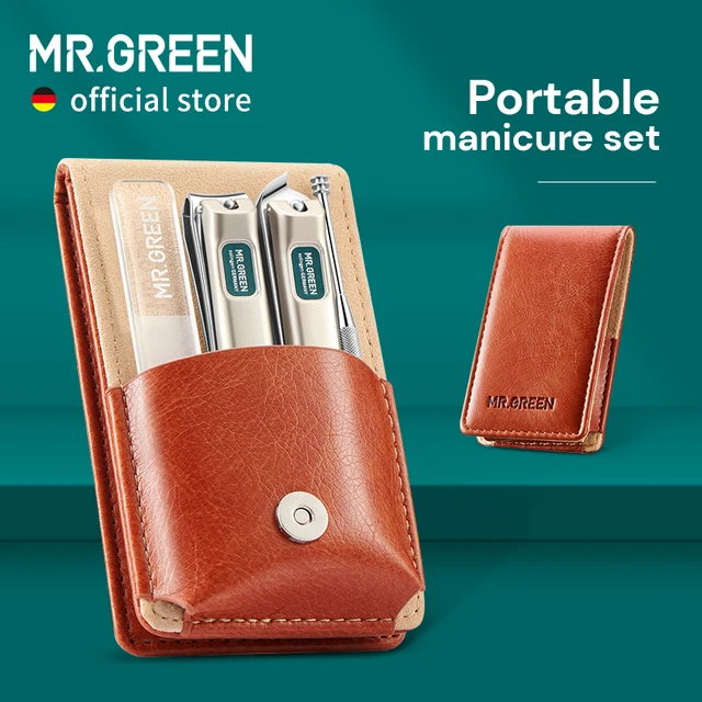 MR.GREEN Przenośny zestaw do manicure Obcinacz do paznokci Zestaw narzędzi podróżnych Pudełko upominkowe ze stali nierdzewnej dla przyjaciół lub rodziny
