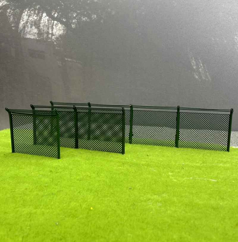 1 conjunto de guarda-corpo de simulação de liga, modelo de rede anticolisão de rodovia em miniatura, escala 1/64 ho, trem, layout de guarda-corpo