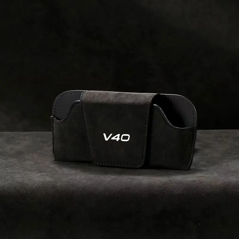 For Volvo V40 50 60 V90 Car Glasses Holder Clip Accesorios Interior Decoration Case Cover Eyeglass Organizer Sun Glasses Storage