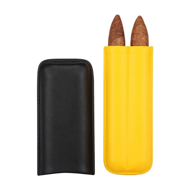 

Leather Case, High-end Leather Cigar Box, Portable 2-pack Moisturizer, Carry It with You