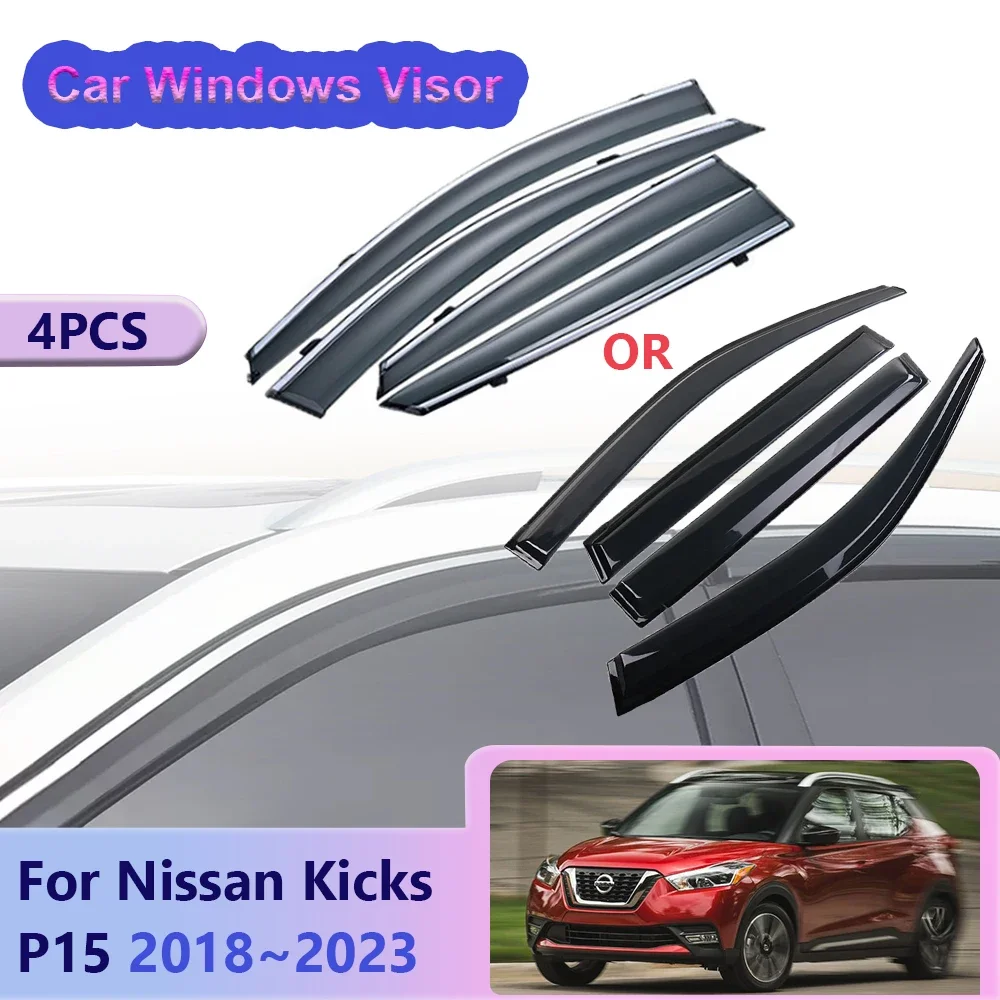 

Car Windows Visor for Nissan Kicks P15 e-Power 2018~2023 Sun Rain Guard Deflector Vent Smoke Covers Awnings Exterior Accessories