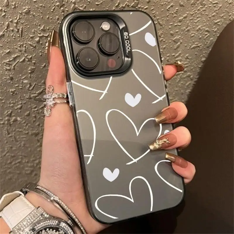 Case for OPPO Reno 10 5G 6 7 Pro 5 6 Lite 7 4G A38 A17 A18 A15 A58 A77 A57 A76 A96 A74 A78 A98 5G Cute Love Heart Laser Cover