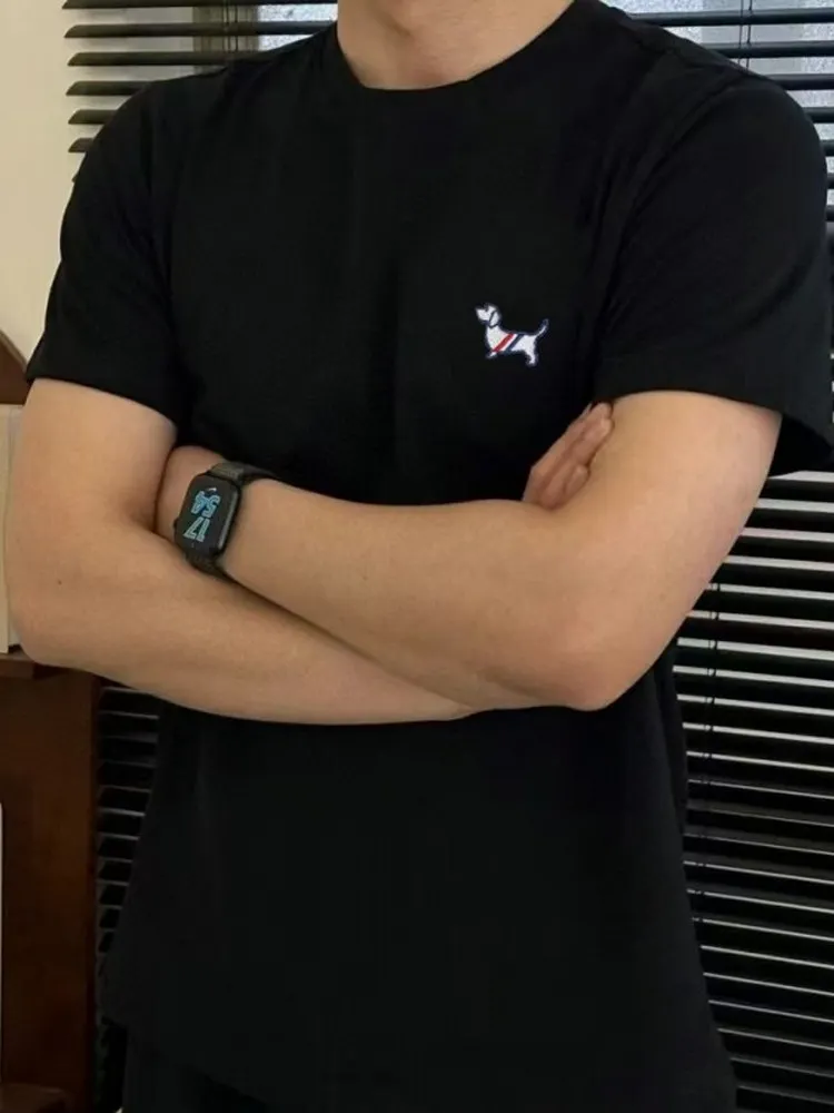 2025 الصيف الساخن بيع الكورية نمط موضة الرياضة الكلب الطباعة الترفيه عطلة القطن عالية الجودة للجنسين Harajuku