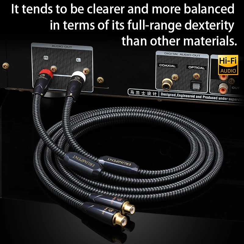 

HiFi 2RCA Male to Female Cable Hi-end Square 6N OCC RCA Extension Audio Cable for for Amplifier Mixer