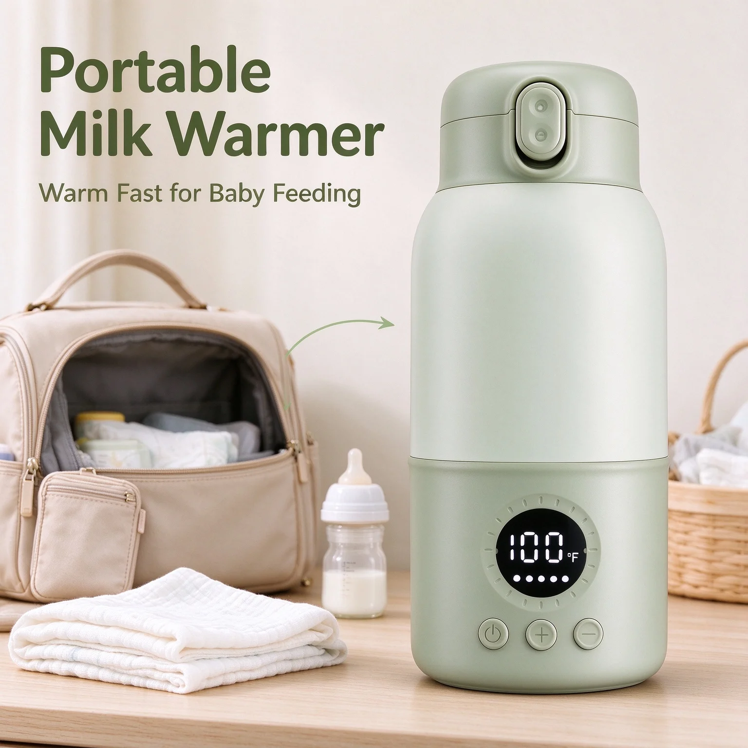 380ml Insulated Water Cup Heated Water Cup Easy To Carry Bottle Warmer for Baby Suitable For Milk Coffee Heater Gifts For Family And Friend