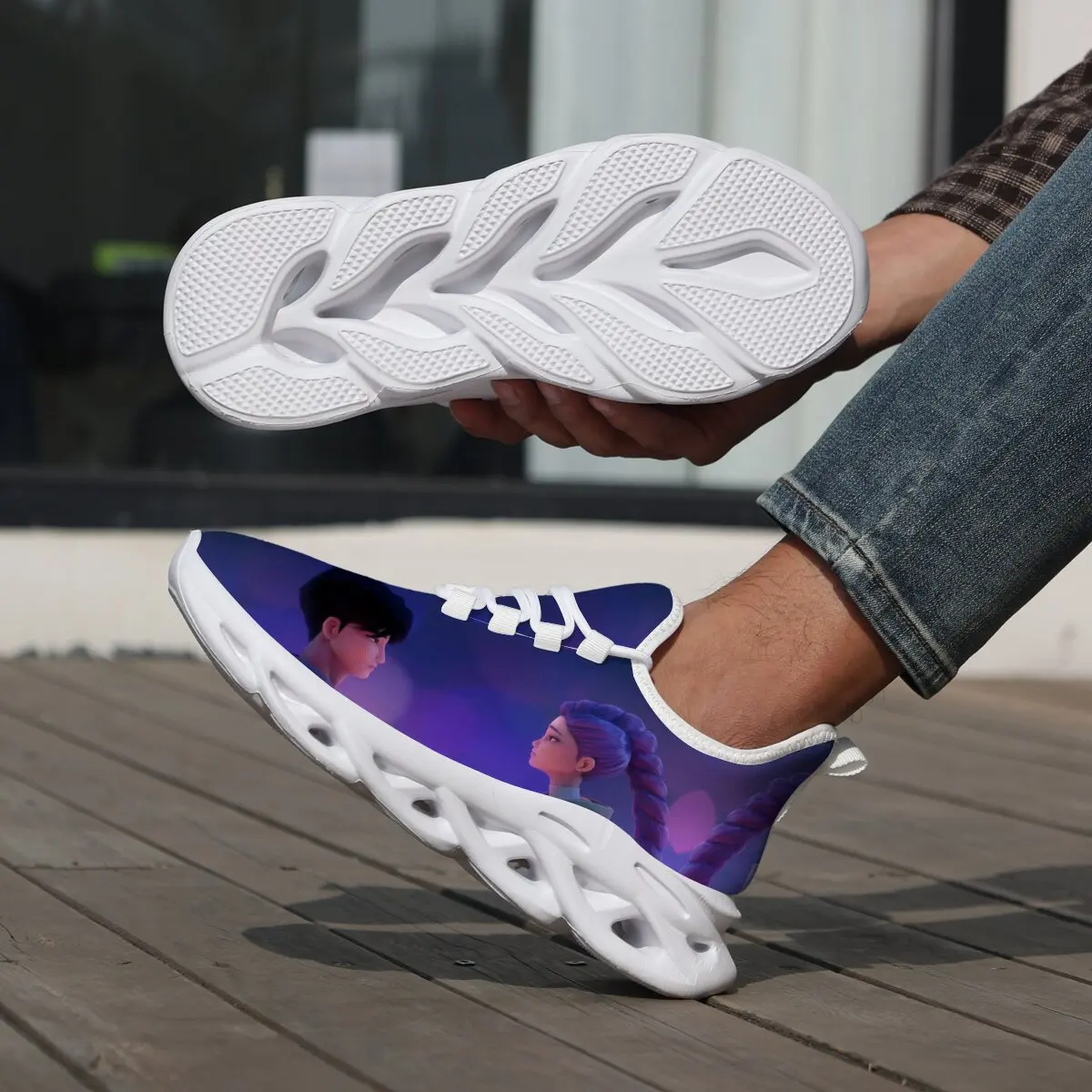 

Sports Shoes Men Women Sneaker New Children Casual Shoes Four Seasons Boy and Purple Hair Girl Cartoon Print Sports Shoes
