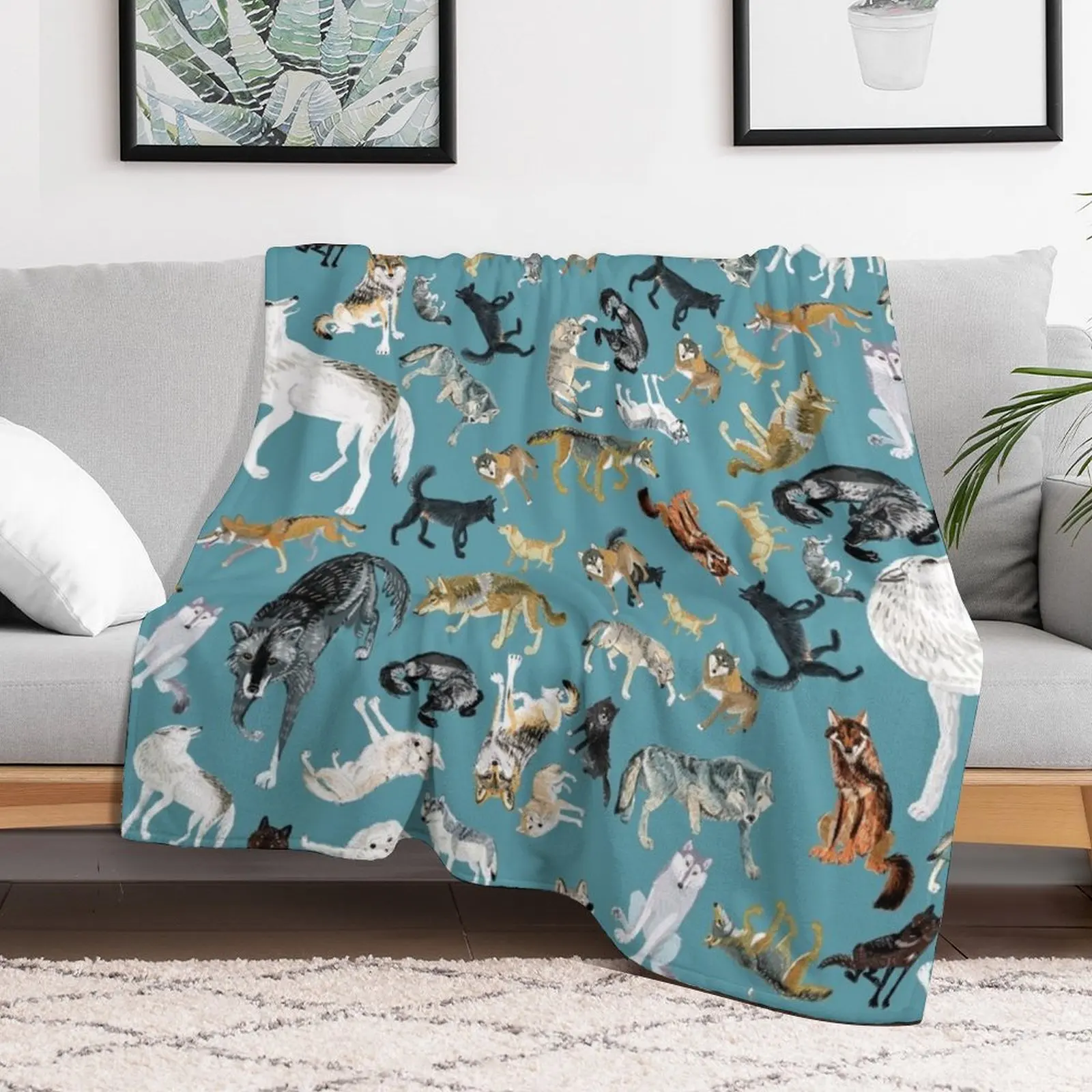 

Wolves of the World pattern 2 Throw Blanket Blankets Sofas Of Decoration Luxury Giant Sofa Blankets