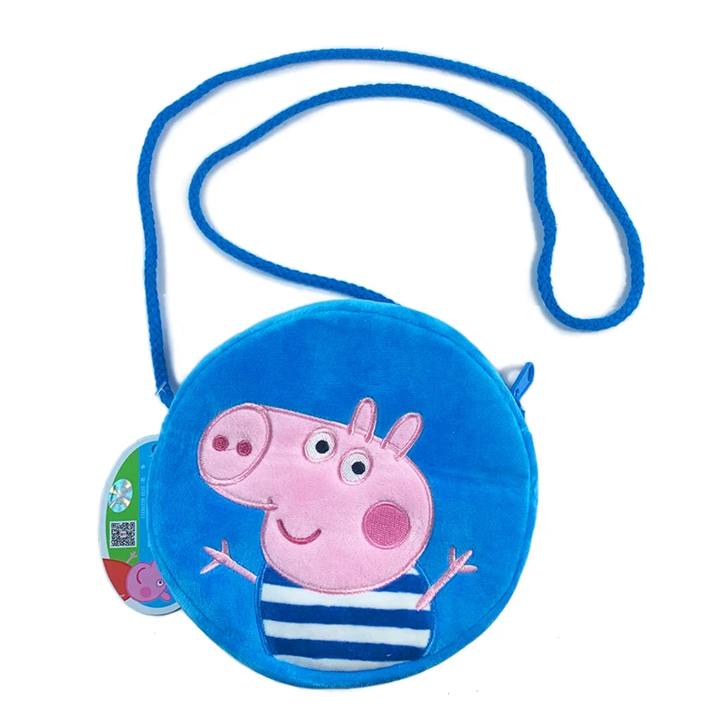 Peppa Pig Plush Crossbody Bag George Pig Toddler Knapsack Cartoon Round Shoulder Bag Coin Purse Girls Gifts Children's Toys