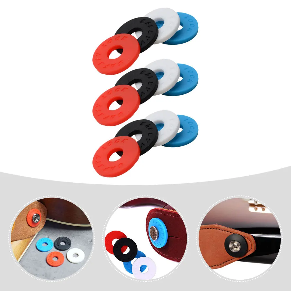 

12pcs Anti-Skid Pad Washers For Guitar Bass Ukulele Strap Locks Rubber Blocks Replacement Parts Instrument Protection