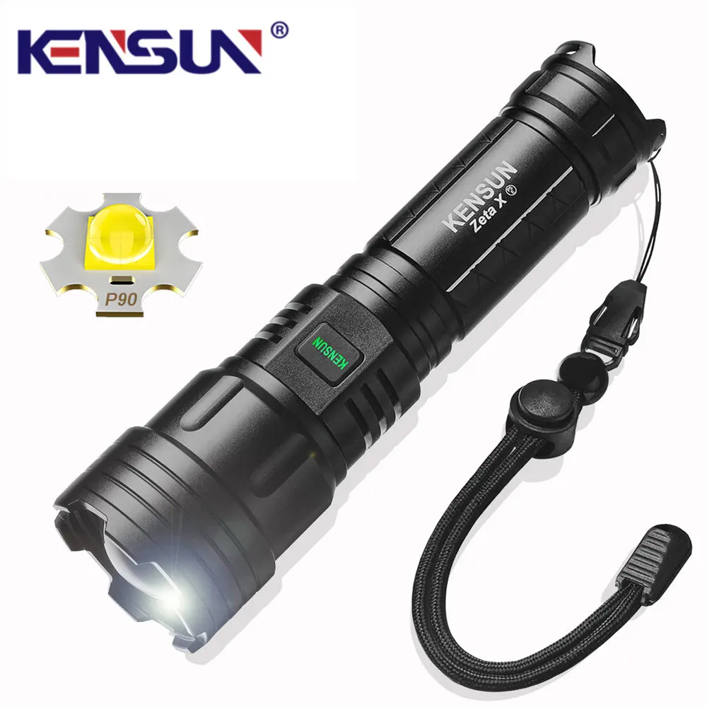 Powerful XHP90 LED Flashlight High Lumen Lantern Type-C USB Rechargeable Strong Light Lamp Tactical Torch For Camping Fishing