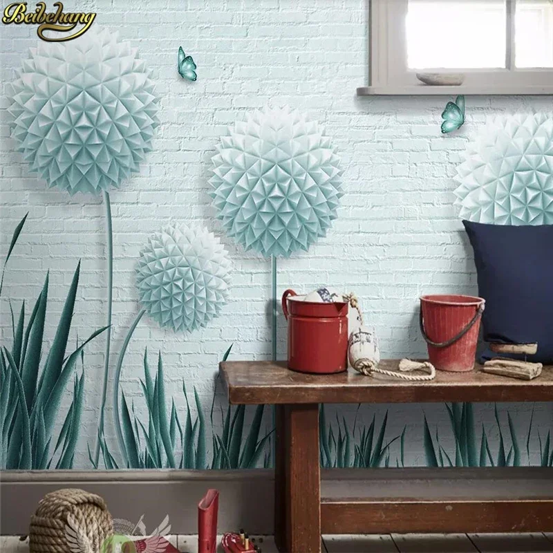 beibehang custom Ball Dandelion wall papers home decor photo brick wallpaper 3D mural wallpapers for living room bedroom walls