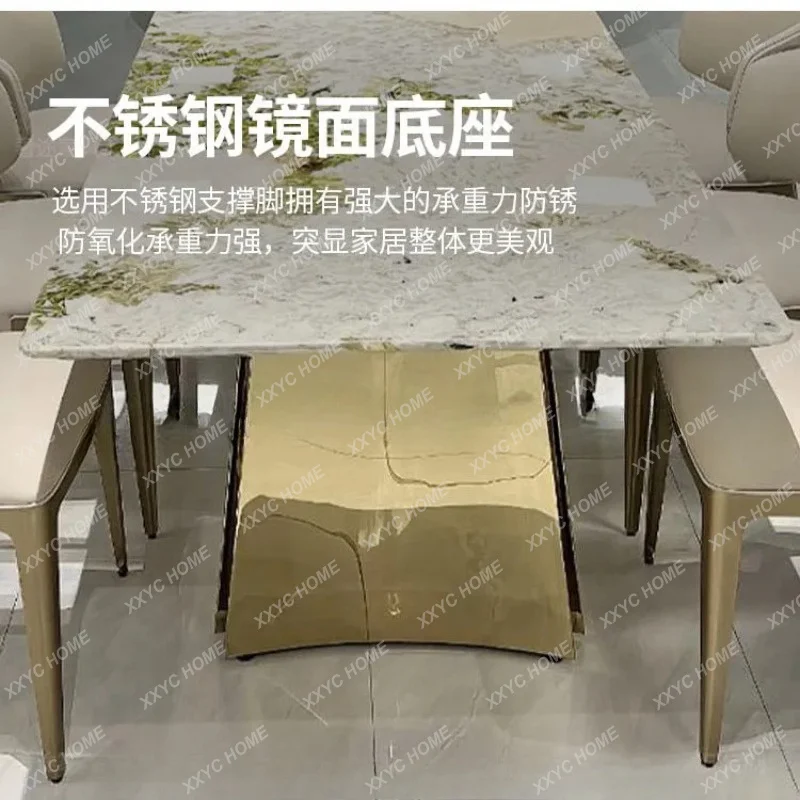 XXluxury stone dining table large flat rectangular green diamond natural marble dining table