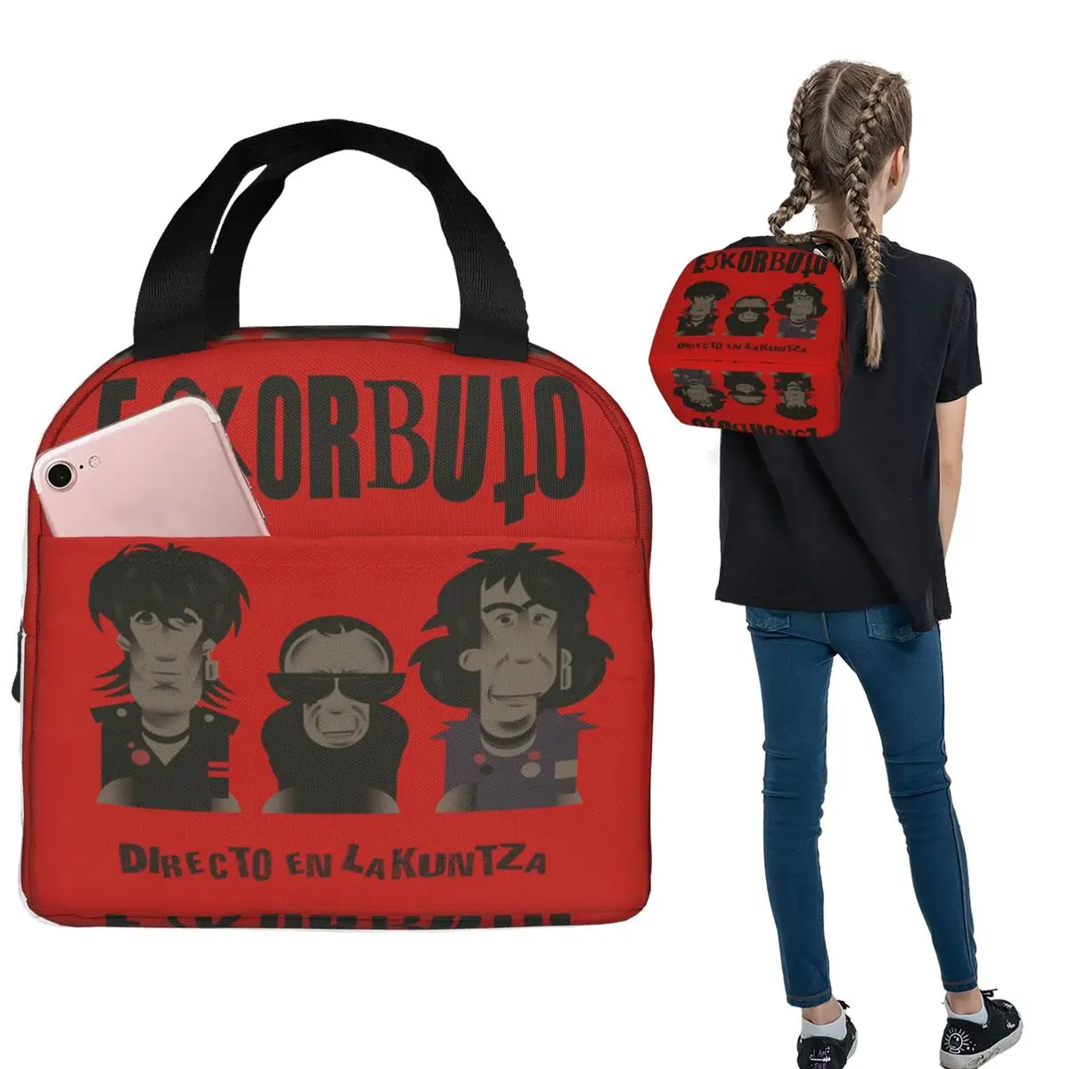 

Сумки для обеда Eskorbuto Band, изолированная коробка для бенто, портативная сумка для обеда, многоразовые сумки для пикника для женщин и детей, школы