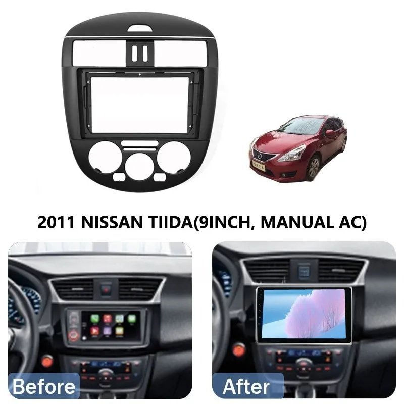 Car Radio Fascia For NISSAN Tiida 2011+ Pulsar Auto Stereo Panel Trim Frame Kit Dashboard Bezel Faceplate