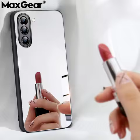 Makeup Mirror Case For Samsung Galaxy S25 S24 S23 S22 S21 S20 FE S8 Note 10 Plus 20 Ultra A16 A36 A14 A15 A24 A34 A35 A52 Cover