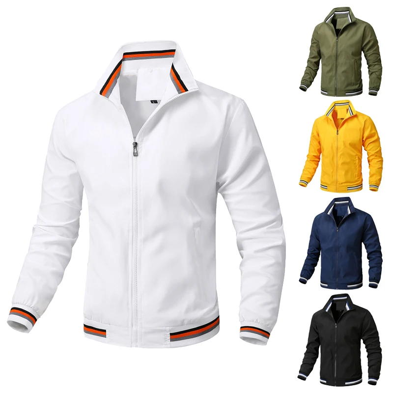 

Men's Jacket Sports Streetwear Versatile Long-Sleeved Pockets Windproof Jackets Bomber Autum Daily Clothing Men's Zipper Jacket