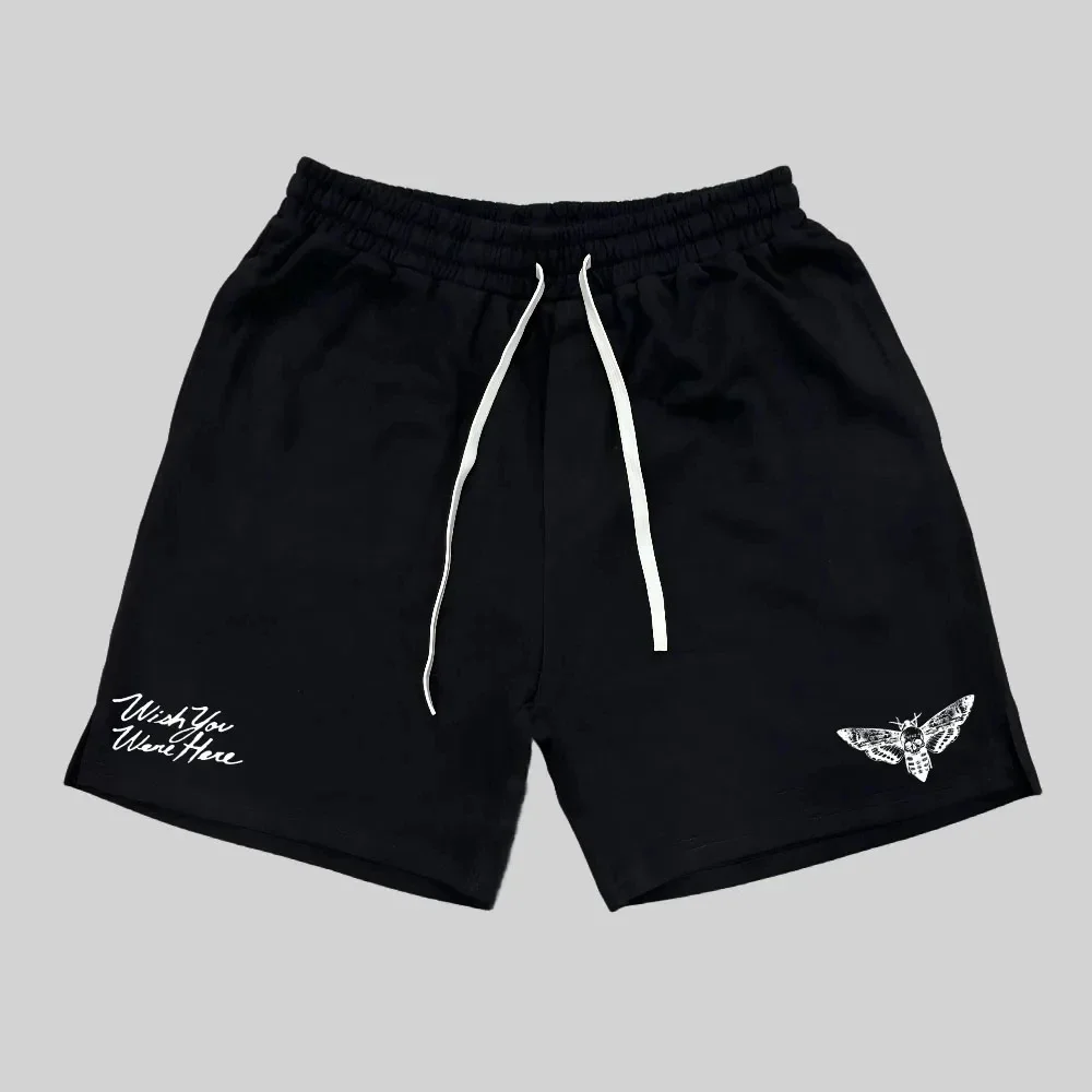 DARC SPORT-Calções de algodão casual lobo escuro masculino, calções de ginástica, fitness esportiva, moletom de corrida masculino, verão, novo