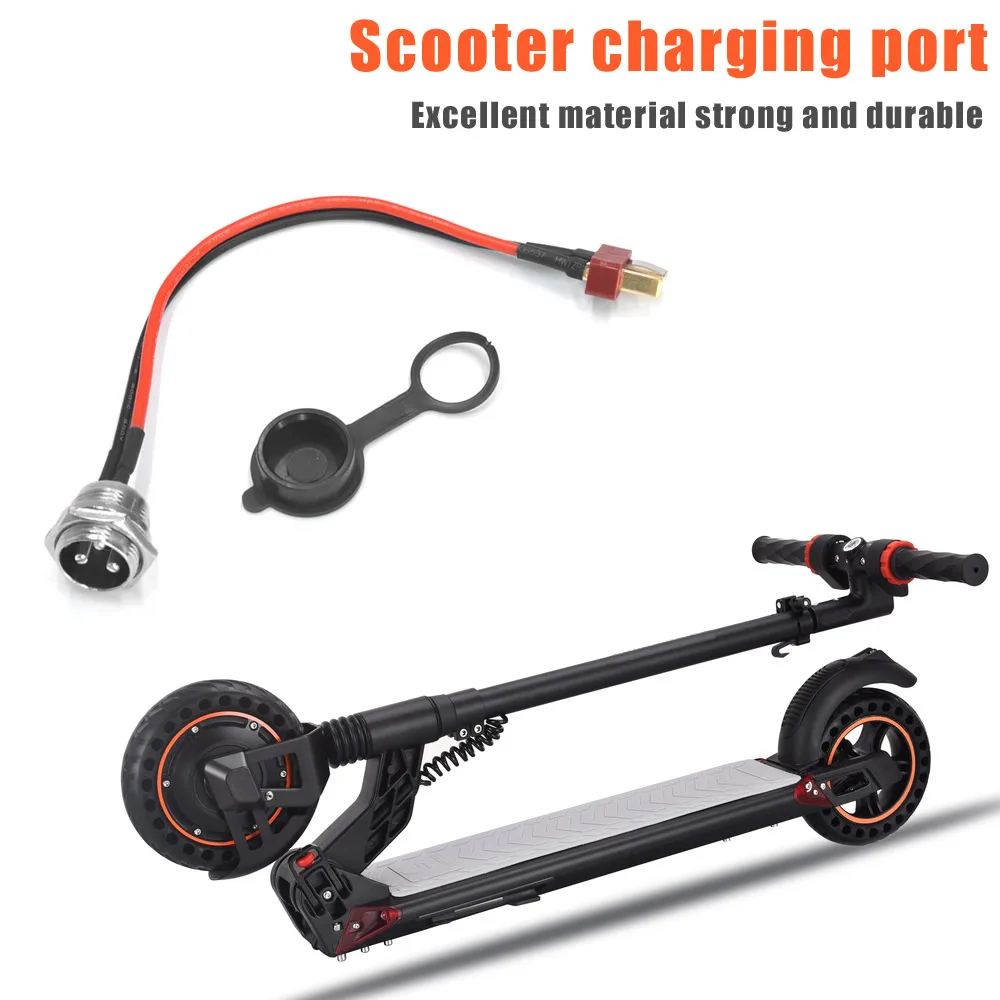 Electric Scooter Charging Interface Power Charger T-head Charging Socket Port Plug Cable for KUGOO M4 PRO Scooter Accessories