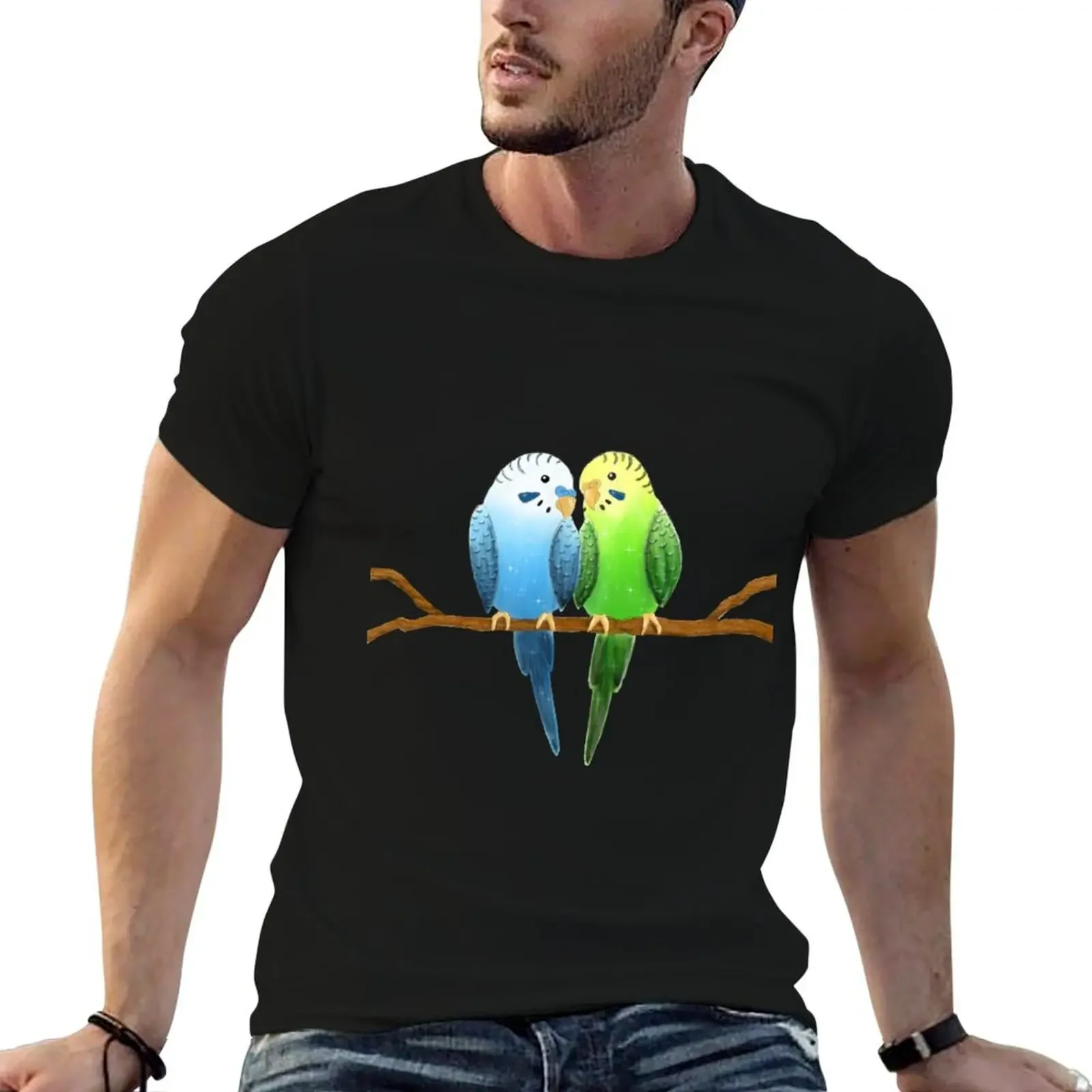 Budgie love T-Shirt hippie clothes designer shirts custom t shirt plain white t shirts men