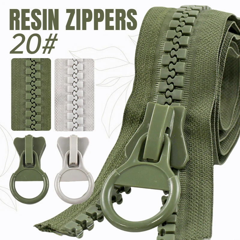 

1/5Set Meetee 20# Large Resin Zippers Zip Slider Tent Pocket Closure Zipper Decor Replace Zips Repair Kit DIY Sewing Accessories
