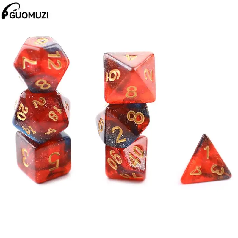

7 шт. игровые кости, многогранные кости, полный набор D20 D12 D10 D % D8 D6 D4 для TRPG/DND пустые кости, игры для семьи, настольные игры
