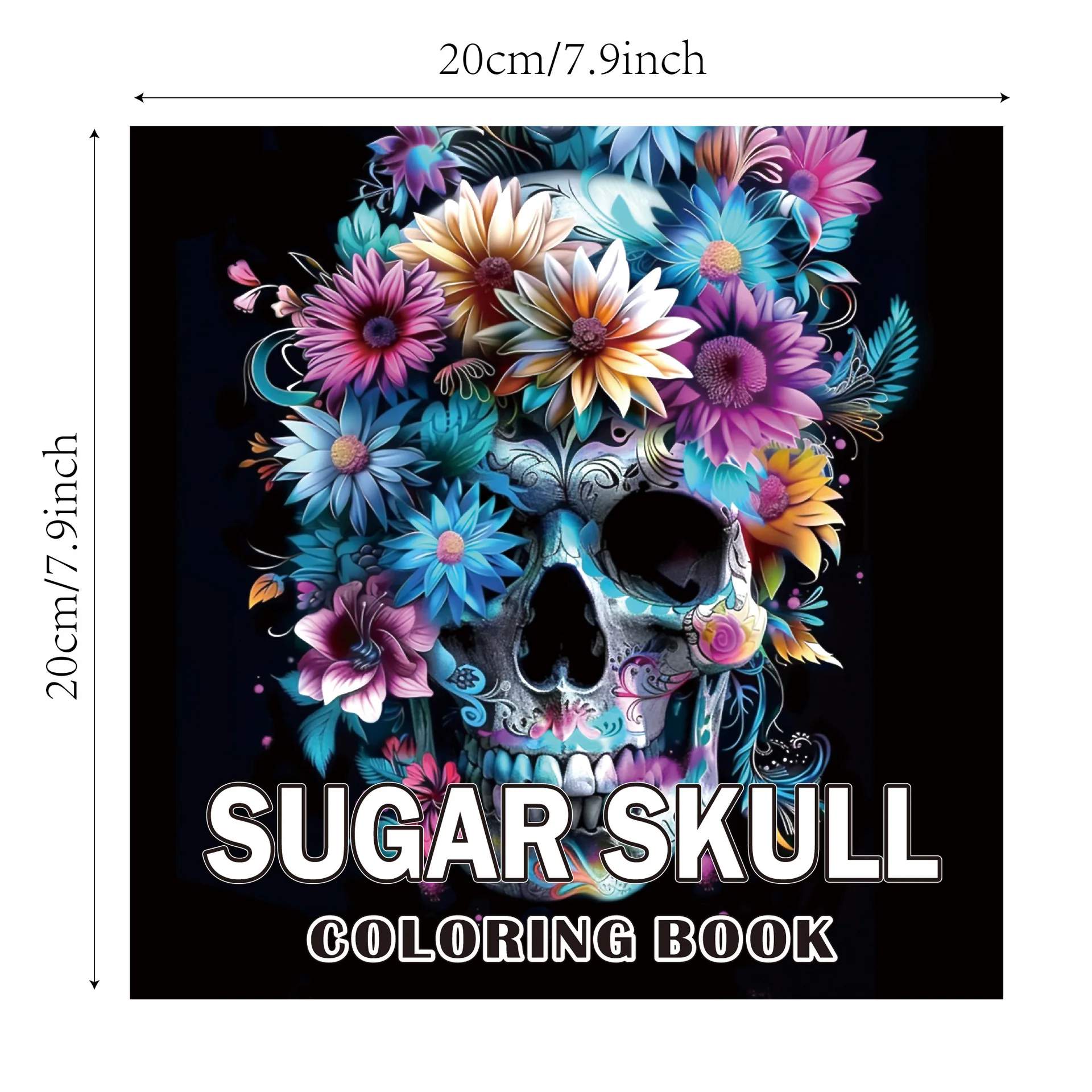 كتاب تلوين Bview Art Skull للبالغين - 24 صفحة من فن الشعار المبتكرة القوطية