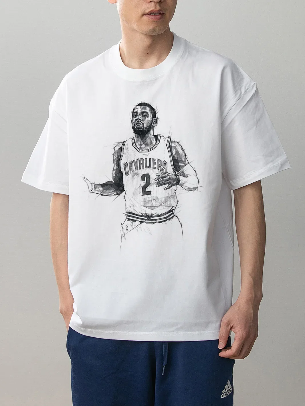 

Knight Owen Men's And Women's Summer Cotton T-Shirt Sketch Basketball Print Short-Sleeved Sweatshirt for Students