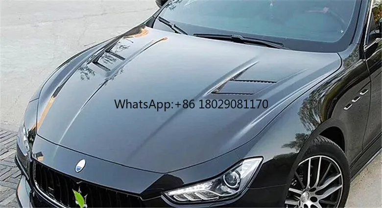 Applicabile a Maserati Ghibli 2014-16 cofano anteriore in fibra di carbonio stile aspace cappa ventilata 1 pezzo (adatto per Maserati)