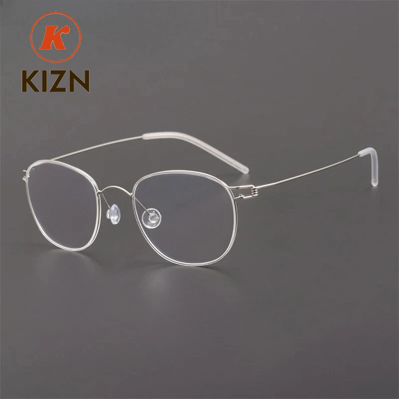 KIZNScrewless تصميم نظارات الموضة خفيفة للغاية Demark نظارات النساء التيتانيوم قصر النظر القراءة نظارات بعيد النظر الرجال #2