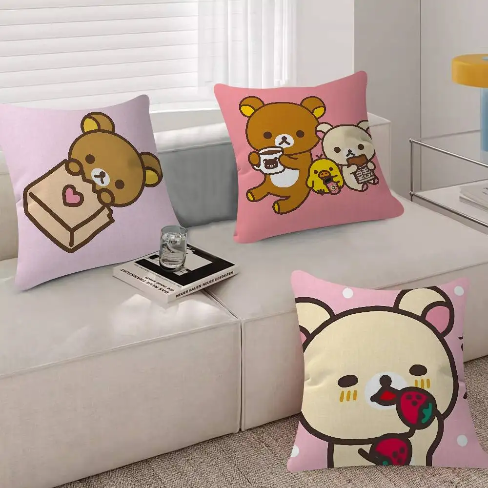 Cute Cartoon R-Rilakkumas Pillow Anime Pillow Sofa Bed Head Pillow Cover Cushion Cover Fashion 30x30 40x40 45*45cm