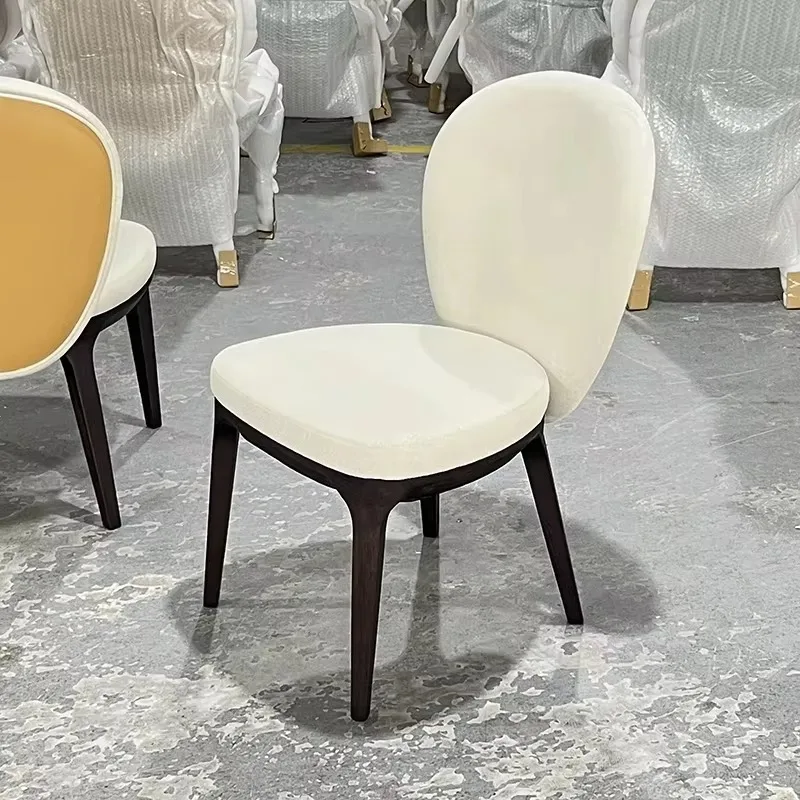Luxury Tub Armchair Solid Ash Wood Dining Chair Open Grain Finish Mixed Material Leather Fabric Hotel Seating B2B