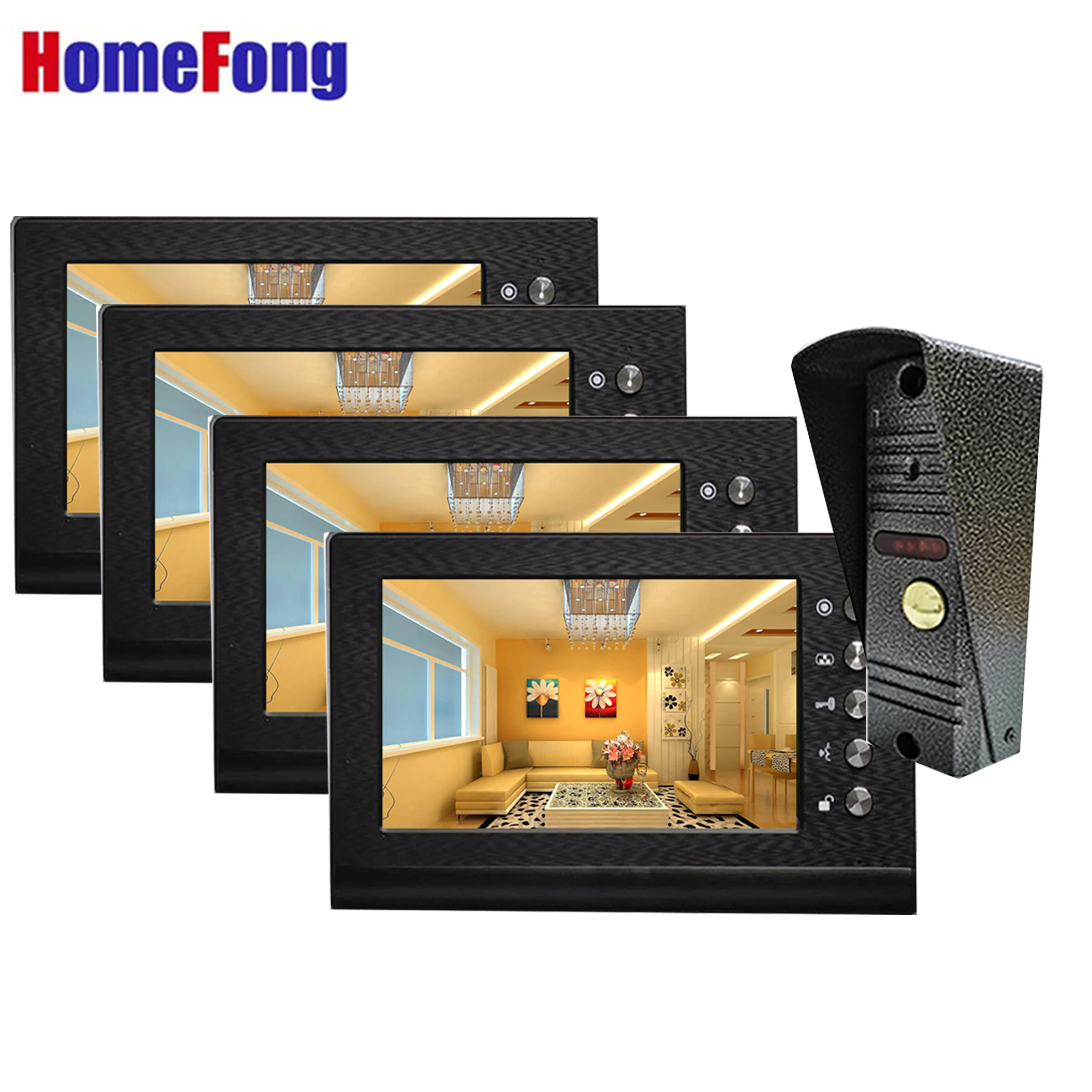 Homefong Video Intercom System for Home 7 Inch Color Wired Multiple Video Door Phone Doorbell with Camera Monitor Unlock