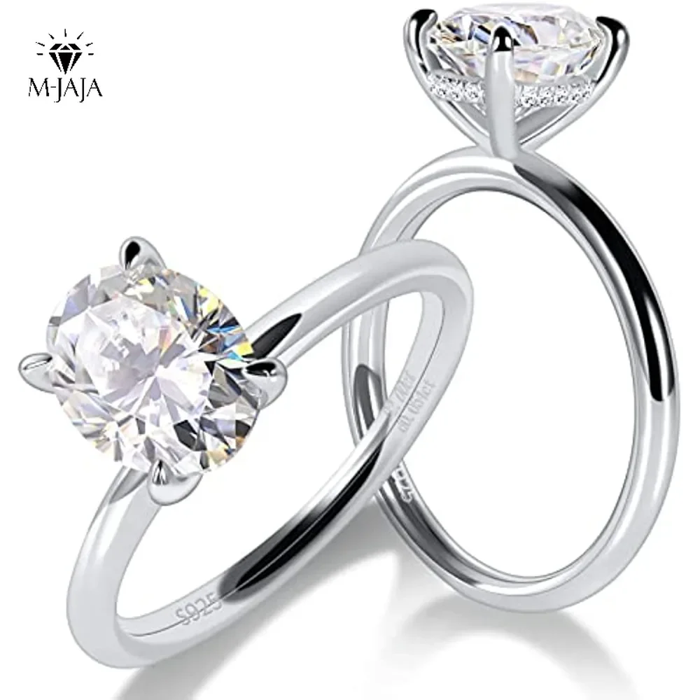 Engagement Rings for Women Moissanite Solitaire Ring 925 Sterling Silver 1-3ct Oval Cut D Color VVSI Lab Diamond Bands Jewelry