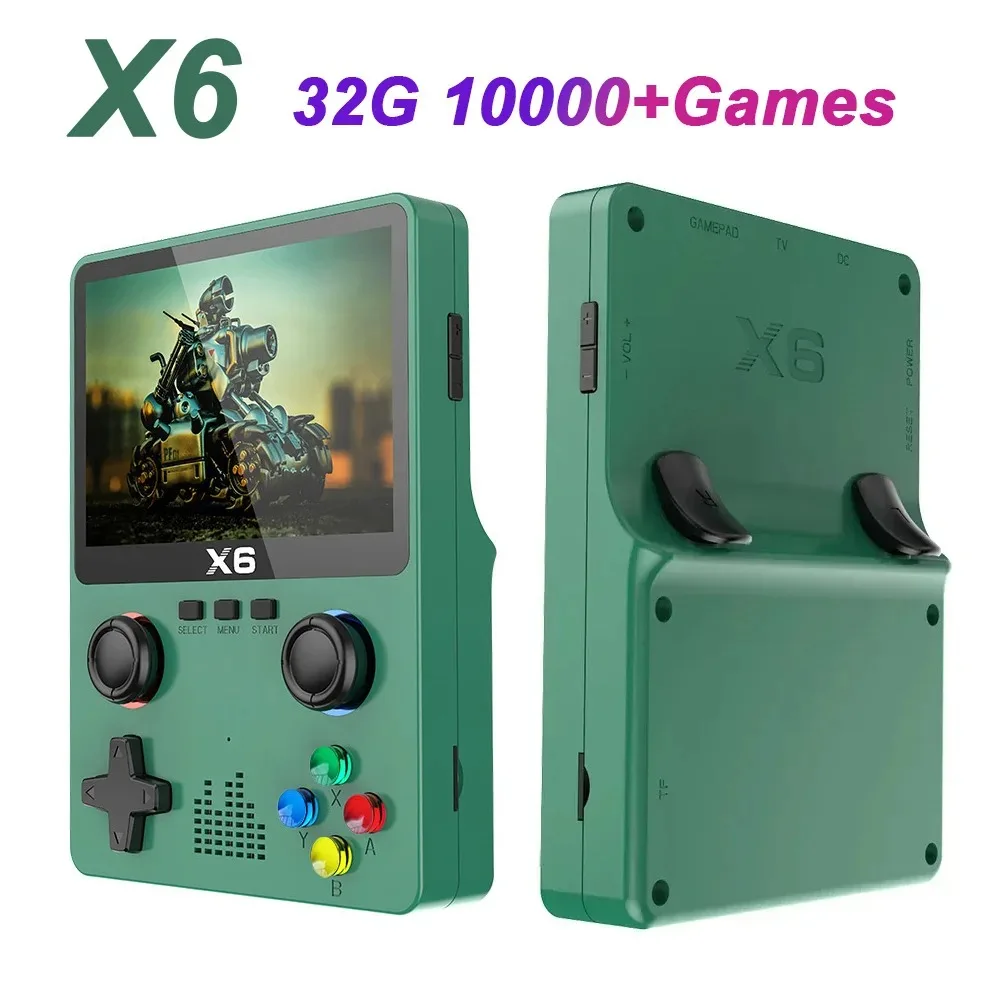 

X6 IPS Screen 3.5Inch Handheld Game Players Dual Joystick Retro Devices Portable Game Consoles 11Simulators GBA Video Game