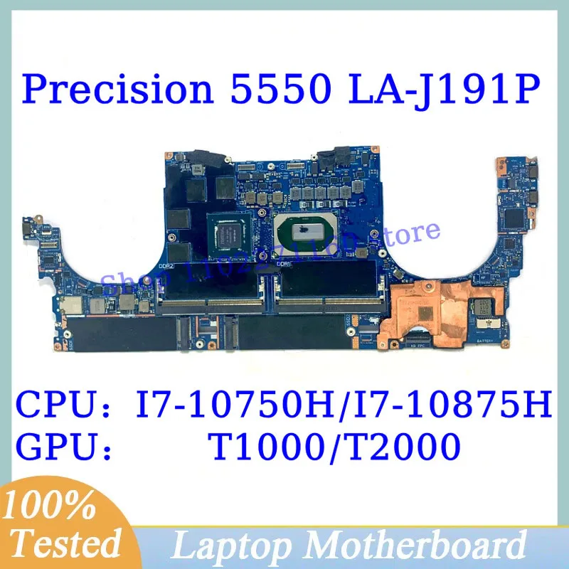 00M55X 0MTW3G 0MCFW2 0GX59H For DELL 5550 With I7-10750H/I7-10875H CPU LA-J191P Laptop Motherboard T1000/T2000 100% Working Well