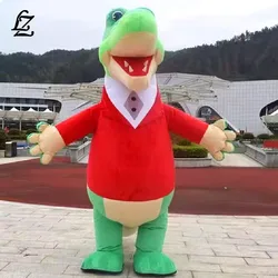 Costume gonfiabile della mascotte del coccodrillo Anime Cartoon Animal Blow Up Dress Clothes For Adult travestimento Prop Halloween Christmas Stage