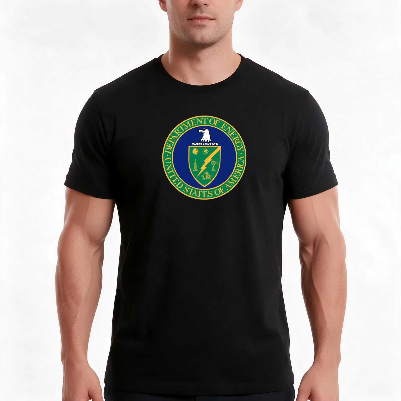 United States Department of the Energy T-Shirt, Summer Casual Cotton Tee, Oversized Streetwear Tops, Vintage Graphic Print