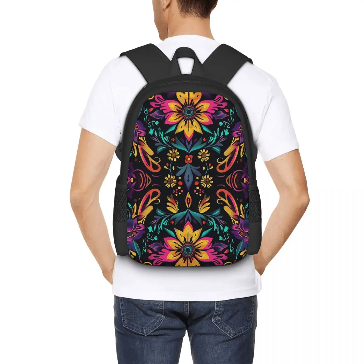 

Colorful Mexican Pattern Traditional And Festive Student Backpack School Bag Hiking Travel Daypack for Bookbag Shoulder Bags