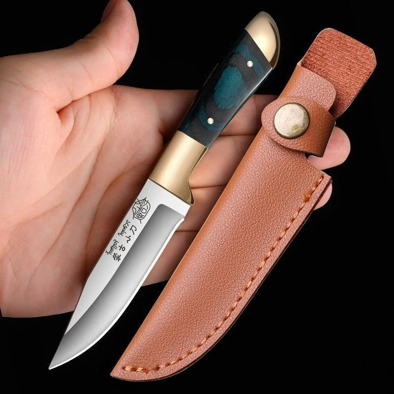 Boning Knife Meat Cleaver Stainless Steel Kitchen Mongolian Hand Meat Fruit Knife Roasted Whole Lamb Steak Knife with Cover