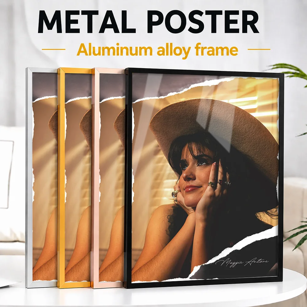 Maggie Antone Framed Aluminum Metal Poster Customized Recording Tribute Wall Art Made For Vinyl Collectors Styling Music Room