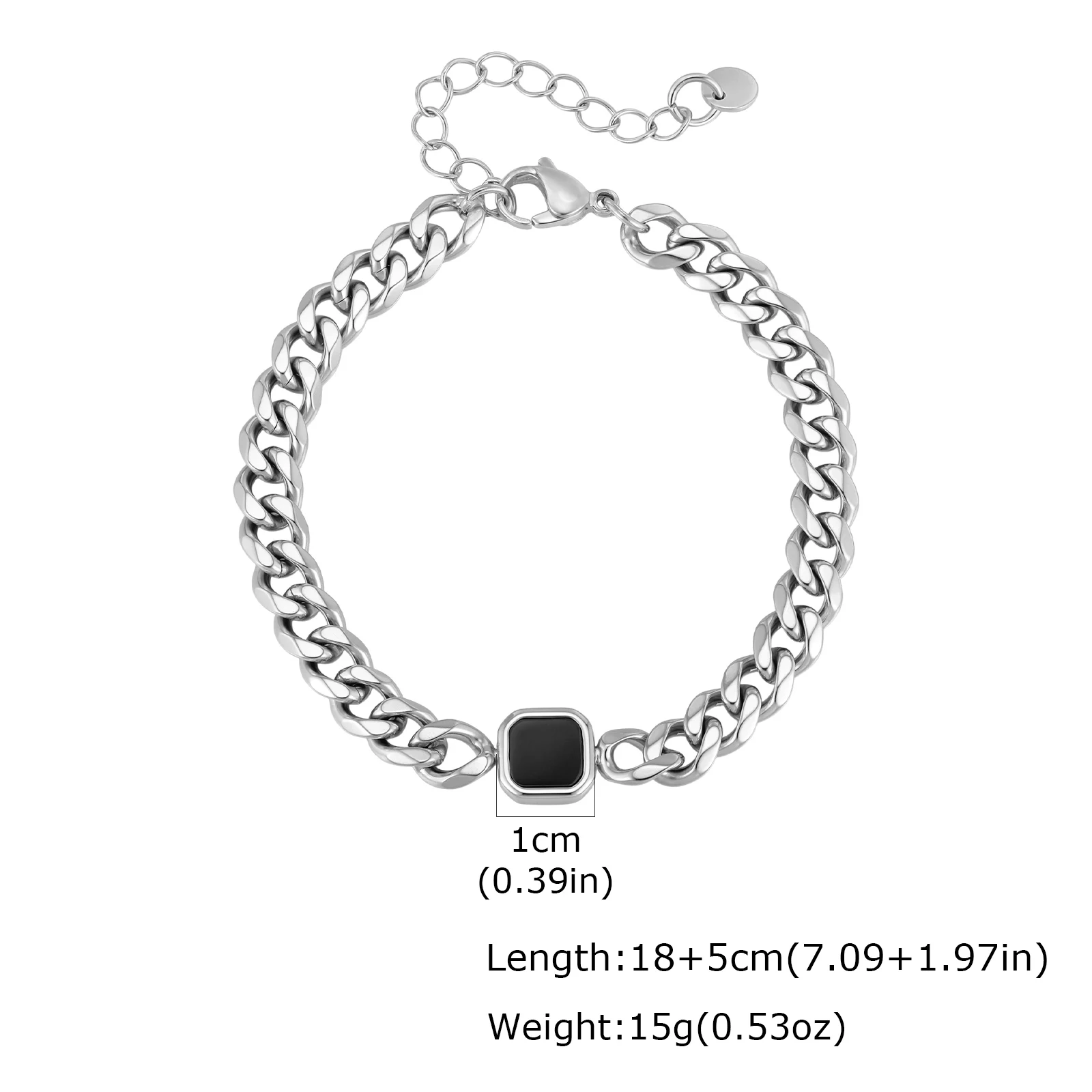 Trendiges Herrenarmband, kubanisches Kettenarmband aus Edelstahl, Schmuckgeschenk für Ehemann, BBF, Sohn
