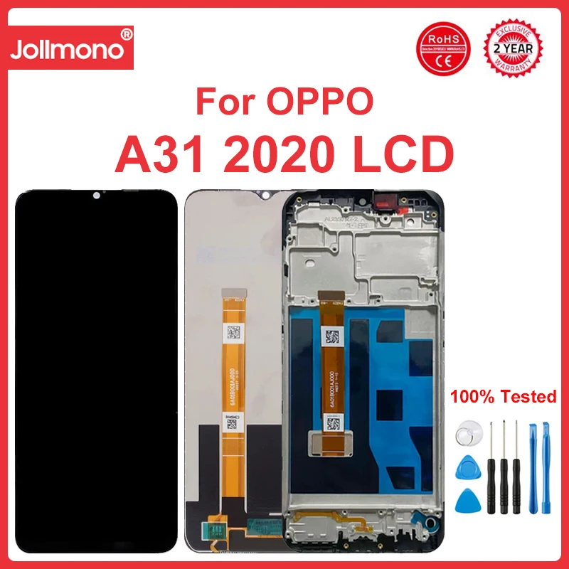 6.5'' For OPPO A31 2020 LCD Display With Frame Touch Screen Digiziter Assembly CPH2015 CPH2073 CPH2081 CPH2029 CPH2031