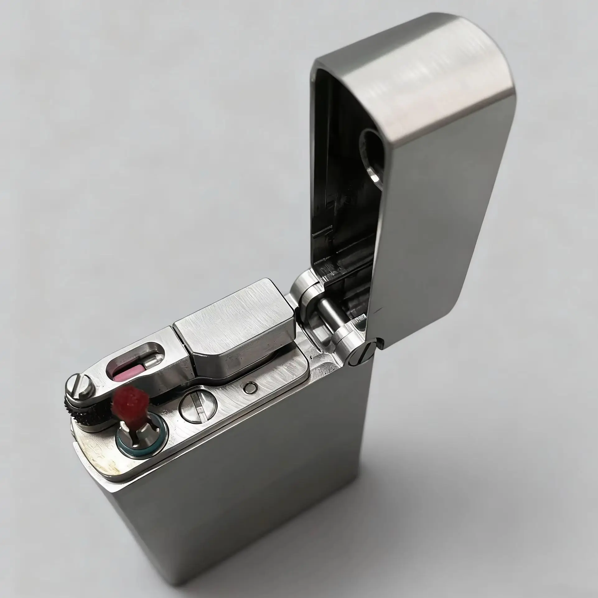 

CNC Full Stainless Steel Fuel Oil Lighter Durable Side Pulley Ignition Mechanical Flip Top Premium Kerosen Pocket Lighter Gift