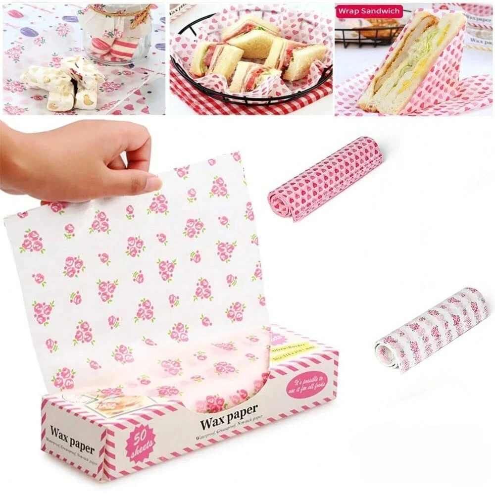 Greaseproof Wax Paper Sheets Food Wrapping Paper for Baking, Soap Packaging & Sandwiches Hamburger/Candy Wra