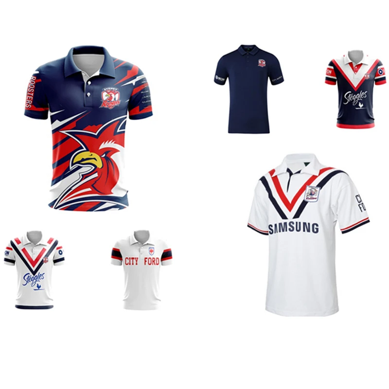 

2024 Sydney Rooster Castor Men's Media Polo Knitwear with Multiple High Quality Retro Styles (Custom name and number )